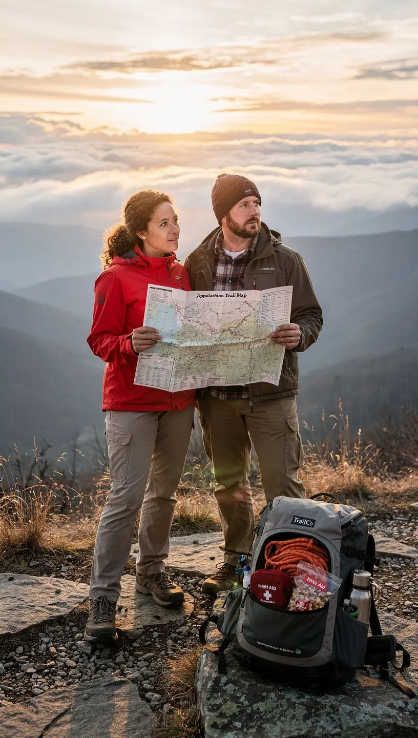 Mapa szlaku wycieczkowego z zaznaczonymi atrakcjami przyrodniczymi i punktami widokowymi.